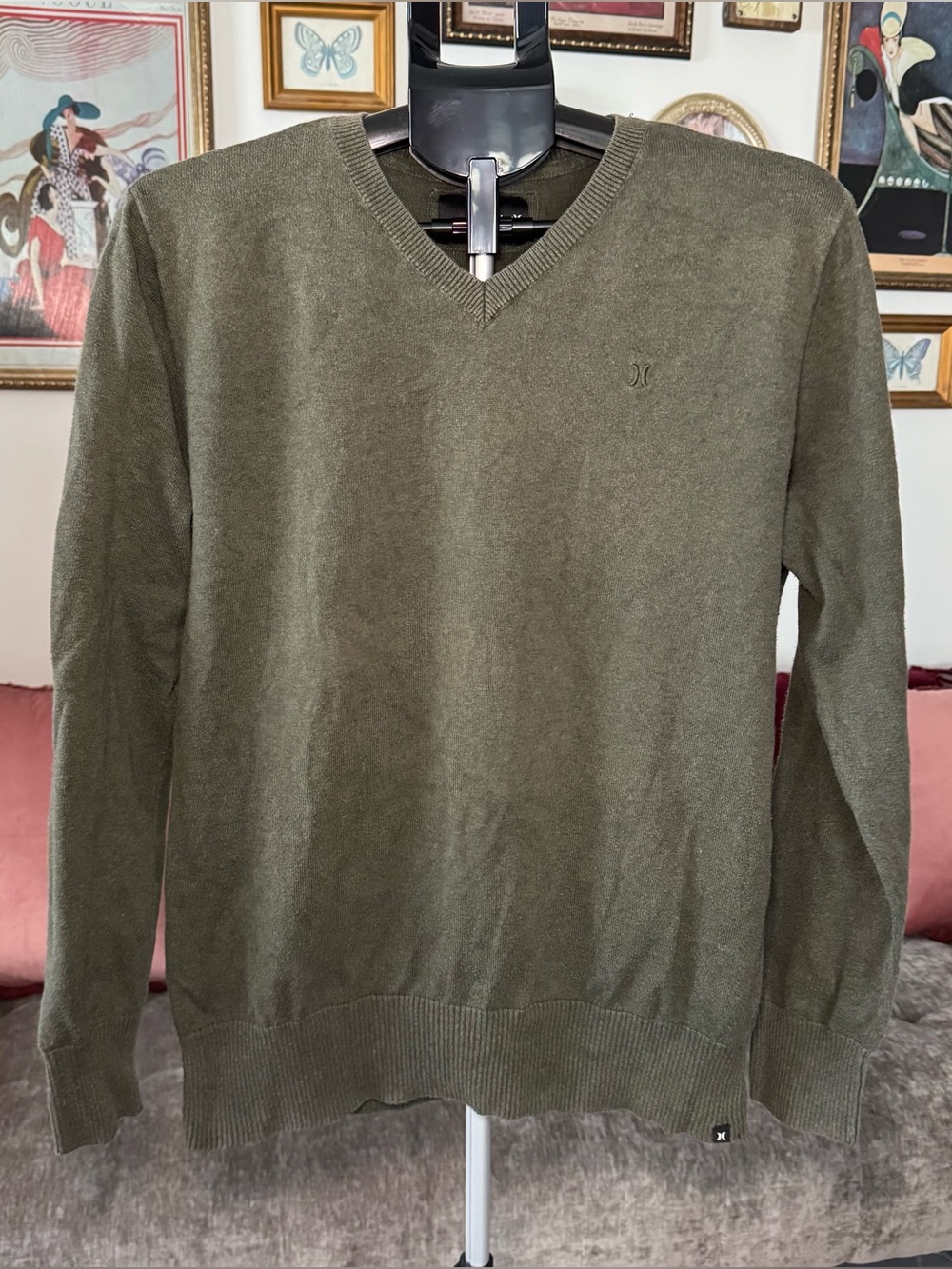 Hurley Olive V-Neck Men's Sweater